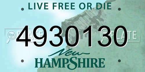 4930130 New Hampshire License Plate