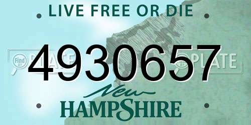 4930657 New Hampshire License Plate