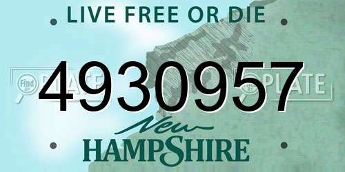4930957 New Hampshire License Plate