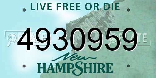 4930959 New Hampshire License Plate