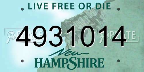 4931014 New Hampshire License Plate