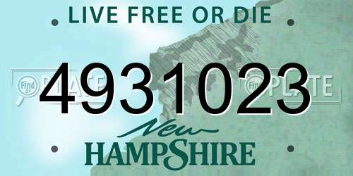 4931023 New Hampshire License Plate