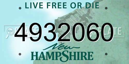 4932060 New Hampshire License Plate