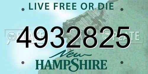 4932825 New Hampshire License Plate