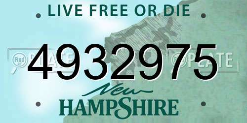 4932975 New Hampshire License Plate