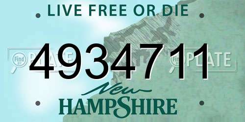 4934711 New Hampshire License Plate