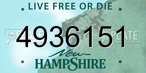 4936151 New Hampshire License Plate