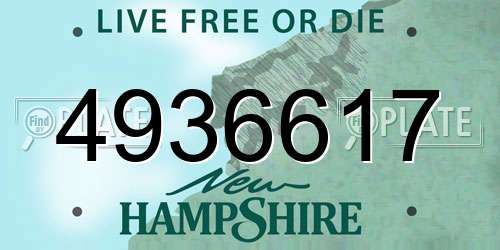 4936617 New Hampshire License Plate