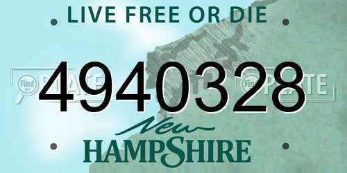 4940328 New Hampshire License Plate