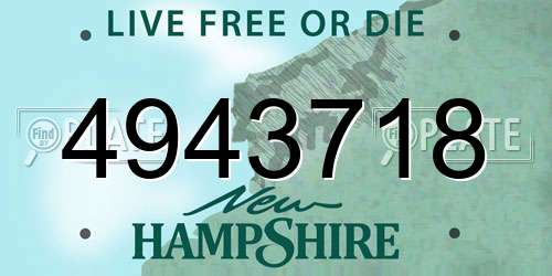 4943718 New Hampshire License Plate