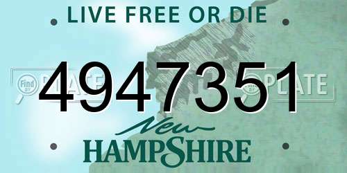 4947351 New Hampshire License Plate