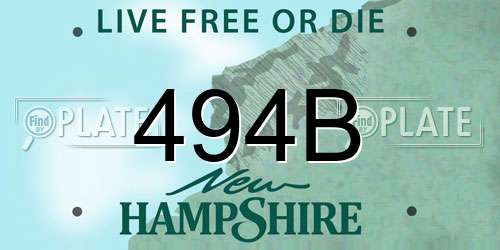 494B New Hampshire License Plate
