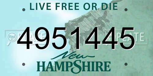 4951445 New Hampshire License Plate