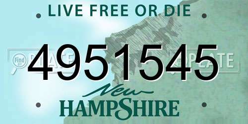 4951545 New Hampshire License Plate