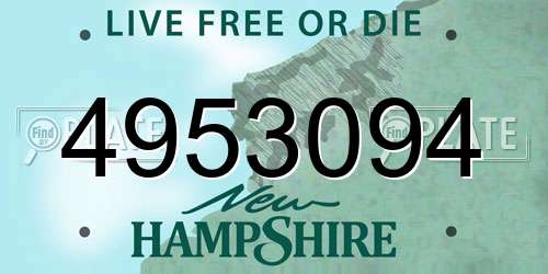 4953094 New Hampshire License Plate