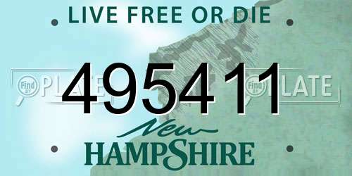 495411 New Hampshire License Plate