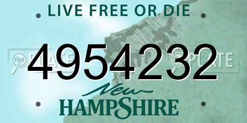 4954232 New Hampshire License Plate