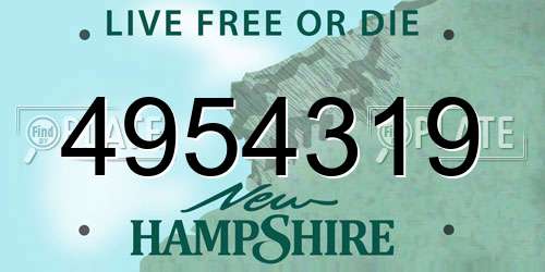 4954319 New Hampshire License Plate