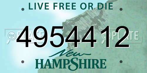 4954412 New Hampshire License Plate