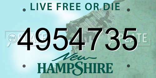 4954735 New Hampshire License Plate
