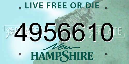 4956610 New Hampshire License Plate