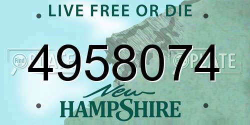4958074 New Hampshire License Plate
