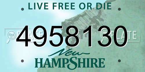 4958130 New Hampshire License Plate