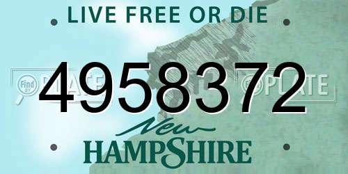 4958372 New Hampshire License Plate