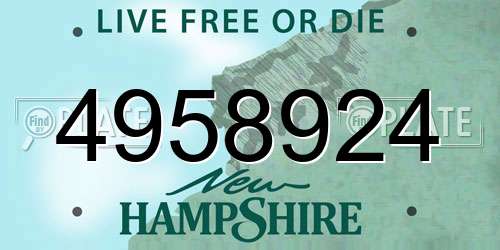 4958924 New Hampshire License Plate