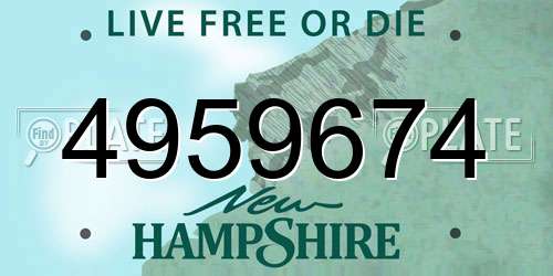 4959674 New Hampshire License Plate