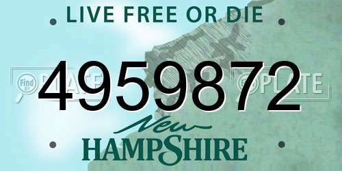 4959872 New Hampshire License Plate