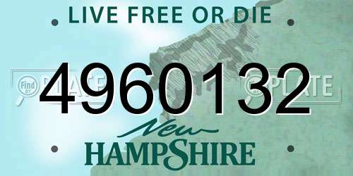 4960132 New Hampshire License Plate