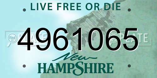4961065 New Hampshire License Plate