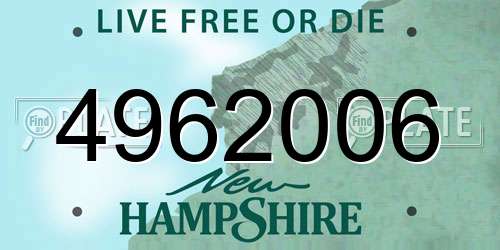 4962006 New Hampshire License Plate