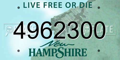 4962300 New Hampshire License Plate