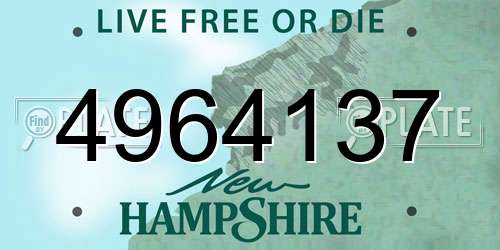 4964137 New Hampshire License Plate