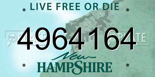 4964164 New Hampshire License Plate