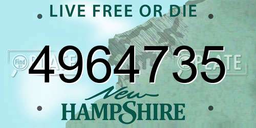 4964735 New Hampshire License Plate