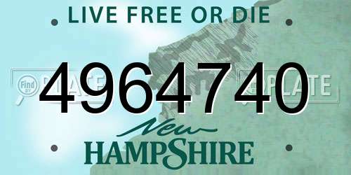 4964740 New Hampshire License Plate