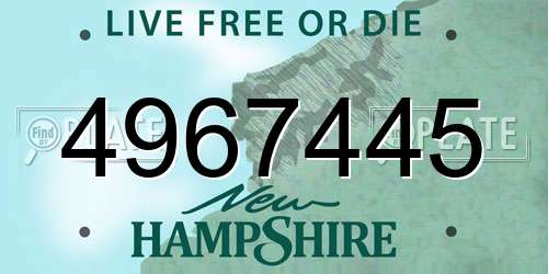 4967445 New Hampshire License Plate
