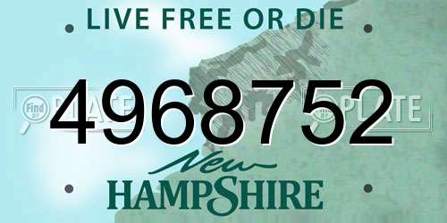 4968752 New Hampshire License Plate