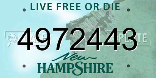 4972443 New Hampshire License Plate