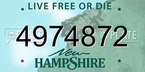 4974872 New Hampshire License Plate