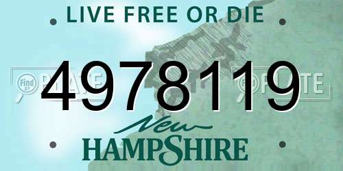 4978119 New Hampshire License Plate