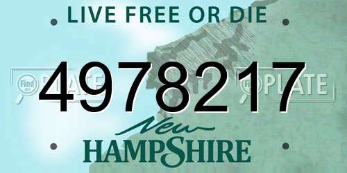 4978217 New Hampshire License Plate