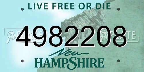 4982208 New Hampshire License Plate