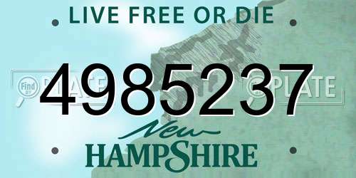4985237 New Hampshire License Plate