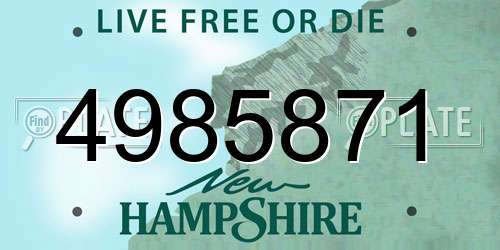 4985871 New Hampshire License Plate