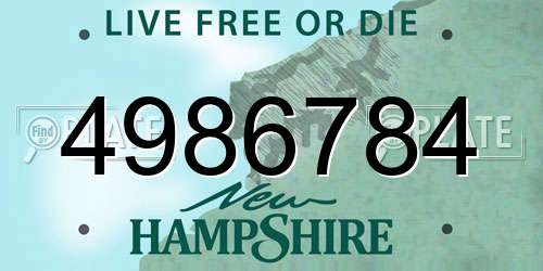 4986784 New Hampshire License Plate