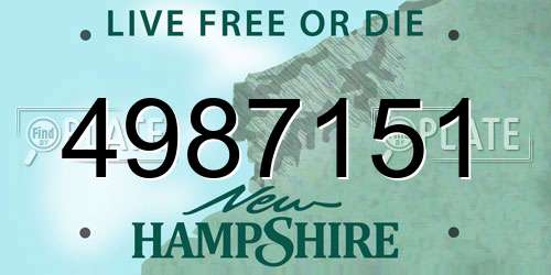 4987151 New Hampshire License Plate